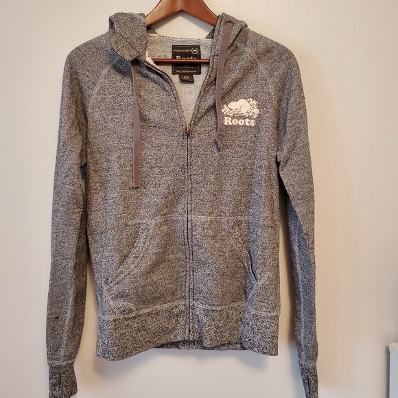 Roots Gray Zip-Up Hoodie - Picture 1 of 7